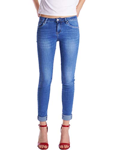 Fraternel Pantalon Jeans Femme Skinny Taille Basse Bleu S