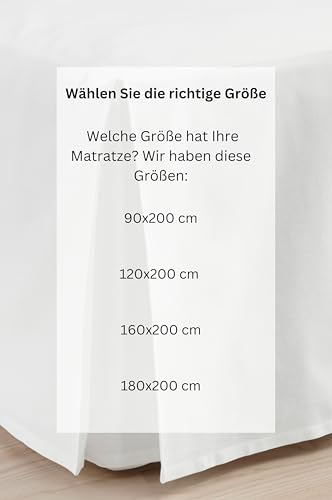 Jotex Colour Betthusse - 100% hochwertige Bio-Baumwolle Bettrock, Höhe 45 cm - Weiß, 180 x 200 cm