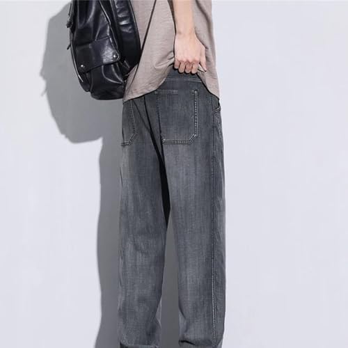 Men's Summer Jeans Thin Workwear Denim Pants Vintage Wide Leg Jogger Trousers Streetwear Fashion3