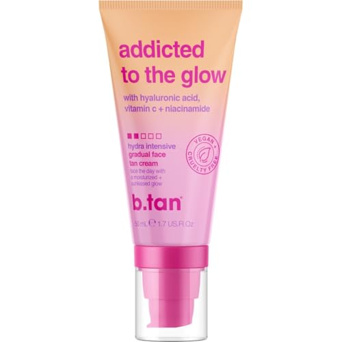 b.tan Gradual Self Tan Face Lotion | Addicted to the Glow - Daily Faical Tanning Cream for a...