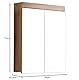 trendteam smart living - Amanda - Spiegelschrank - Weiß Hochglanz/Eiche - moderner Badspiegel mit 3 Fächern - (BxHxT) 60 x 77 x 17 cm - 2 Einlegeböden - Kratzfest