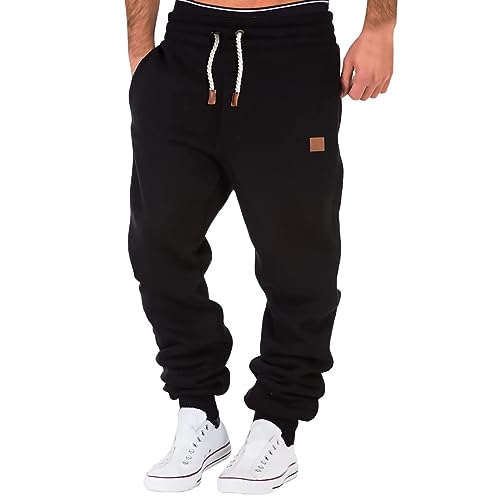 Mens Sweatpants with Pockets Elastic Waist Casual Drawstring Jogger Sweat Pant Workout Athletic Tapered Sport Trouser2