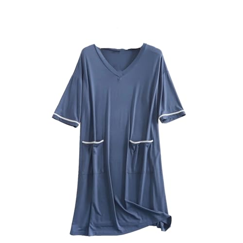 Pyjama d'été chemise de nuit coton fluide col v pour stopper l'inconfort nocturne