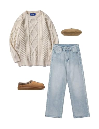 Aelfric Eden AE-101 Oversized Knit Sweater Solid Vintage Pullover Sweater Unisex Woven Crewneck Knitted Tops Khaki thumb #7