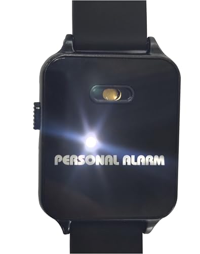 120dB Alarm-Armband, Alarmsirene und Blitzlicht am Handgelenk, im Notfall mit Fingertipp aktiviert (Schwarz)