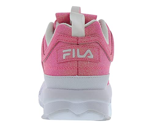Fila Disruptor II Glimmer PS Girls Shoes Size 5, Color: Knockout Pink/White/Knockout Pink4