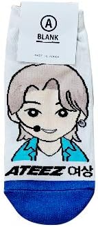 A BLANK Women's Kpop Cartoon Character Socks - Made in Korea (Seonghwa, Mingi, Hongjoong, Jongho, San, Wooyoung, Yeosang, Yunho, A TEEnage Z)