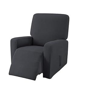 E EBETA Jacquard Housse de Fauteuil, Housse de Fauteuil à Oreilles Tissu Doux Polyester Protecteur pour Chaise Canapé (Gris foncé)