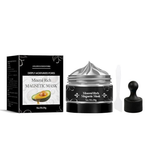Mascarilla Magnética, Mascarilla Magnética de Barro Marino Mineral, Limpieza Profunda de Poros, Hidratante, 50 g, Eliminación de Puntos Negros, Peel-Off, Apta para Todo Tipo de Piel, Purificación Faci
