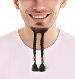 BC GOODS BY Men’s Goatee Long Black Beard, Human Hair with Flame-Retardant Synthetic Fiber for Cosplay