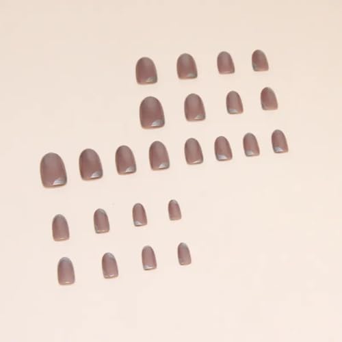 Image of Peach Cat Eye Metalic 3D Tip Round Press On Nails Kit for Women And Girls Fake Nail Extension | Reusable Nail Extension For Women With Glue Tab | Long Lasting Glossy Finish Artificial Nails | Easy to Apply Fake Nails for Salon Look at Home | Stick-On Manicure Kit For Parties, Weddings And Gifts | Trendy Nail Art Set for All Occasions (Peach-SilverRound)