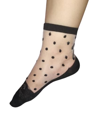 Multicolor Black blue beige pink Women's Ultrathin net Nylon Ankle Length Skin Socks Pack of 4 (Free Size)-image-26