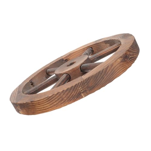 Roue de charrue en bois de 40 cm objet déco rustique mural - 2
