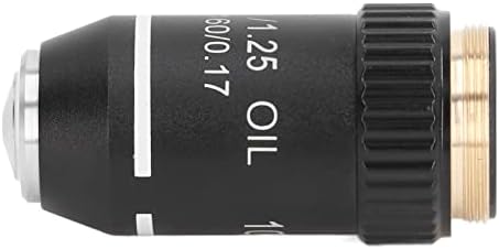 Microscope Objective Lens, 100X Magnification Lens High Power Objective Lens Replacement 100X Magnification High Power Lens 20.2mm Interface