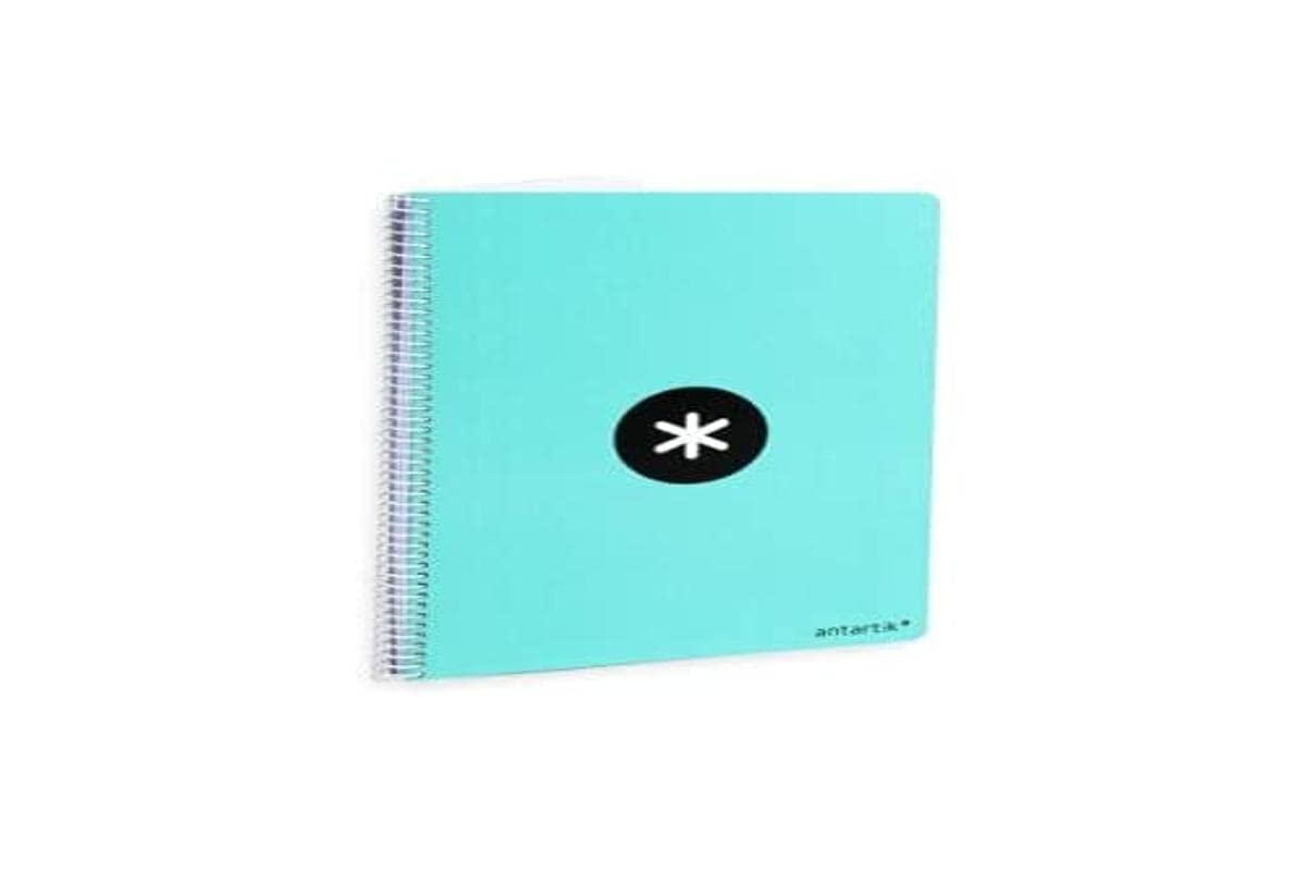 Cuaderno espiral liderpapel a4 antartik tapa dura 80h 90gr cuadro 4mm con margen color menta