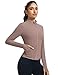 LOMON Women Workout Tops Workout Jackets for Woman Track Jacket Women Zip Up Long Sleeve Jacket Golf Shirt Light Brown S