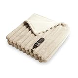 Duux Yentl - Coperta termica elettrica, 200 x 200 cm, extra morbida, 9 livelli di calore e timer, lavabile, protezione dal surriscaldamento, efficienza energetica, beige