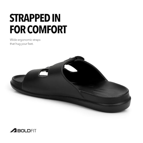 Image of Boldfit Sliders for Man, Eva Foam Men Sliders Slippers, One-Piece Comfort Men Slides with Shock-Absorbing, Soft Cushioning, Water-Resistant & Odor-Free for Beach, Travel, Everyday Wear Flip Flops