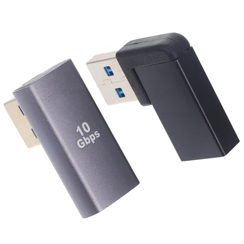 OKUMEYR 2Pcs USB Angled Plug Adapter for Laptop Accessories Space Saving Right Angle USB Adapter for Easy Connections High Speed Data Transfer Versatile