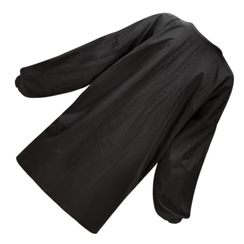 ibasenice Delantal de Peluquería para Estilistas y Barberos, Ligero y Cómodo de Poliéster Negro con Protección contra Manchas Adecuado para Salones y Spa