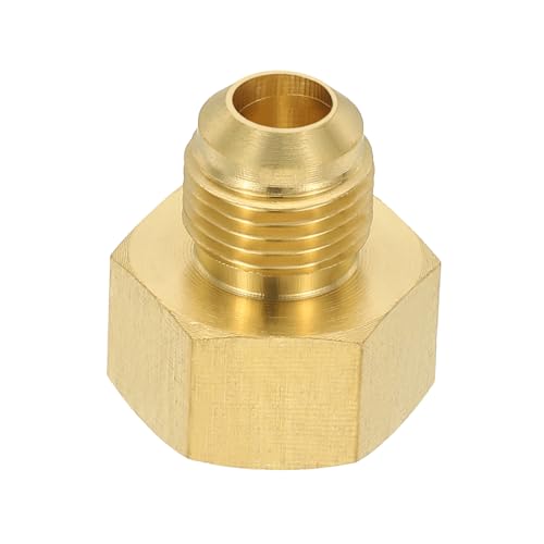 PATIKIL Acoplamiento de tubo de latón, macho de 3/8 pulgadas x rosca NPT hembra de 1/2 pulgada, adaptador de conector de latón para propano, combustible, aceite, sistemas de gas