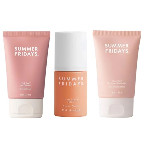 Summer Fridays Morning Trio - Travel Size Pink Dew Gel Face Wash,...