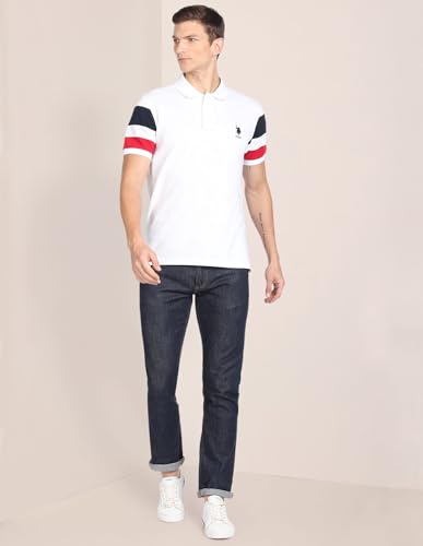 Image of U.S. Polo ASSN. Solid Slim Fit Polo T Shirts for Men - 100% Cotton, Half Sleeves Mens Tshirt