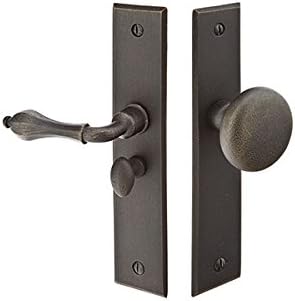 Emtek 2291 Screen Door Locks - Rectangular Style Left Or Right Handed Options and 7 Finish Options (Left Handed, Medium Bronze Patina (MB))
