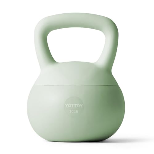 YOTTOY Soft Kettlebell Kettlebell Anti-Slip Grip Weight for Home Workouts Kettlebells Set Strength and Safety Guaranteed (Green 30 LB)
