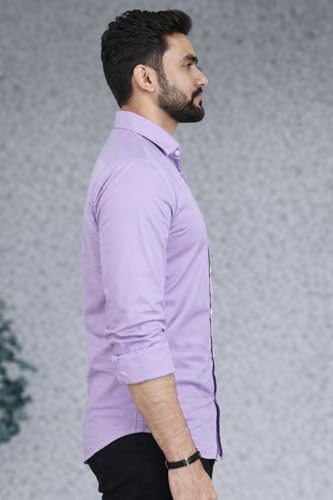 Image of Men Cotton Blend Full Sleeve Shirt for Man | Casual Business Party Festival Regular Fit, Long Sleeve with Chest Pocke | Formal Shirt for Men