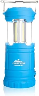 Cascade Mountain Tech Collapsible Flash Pop 2-in-1 Lantern/Flashlight, 2 Pack - Blue, Perfect Lighting for Camping, BBQs and Emergency Light - Batteries Not Included