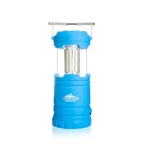 Cascade Mountain Tech Collapsible Flash Pop 2-in-1 Lantern/Flashlight, 2 Pack - Blue, Perfect Lighting for Camping, BBQs and Emergency Light - Batteries Not Included