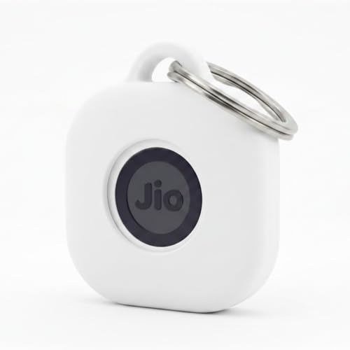 Image of Case for JioTag with Keychain Ring, Protective Holder Cover for Jio Tag Tracker, Anti-Lost & Shockproof Accessory for Keys, Luggage, Pets, and Backpacks (1, White)