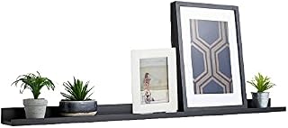 FAHAAM 120cm Stylish Black Floating Wall Photo Shelf Picture Ledge Shelf Modern Photo Shelf