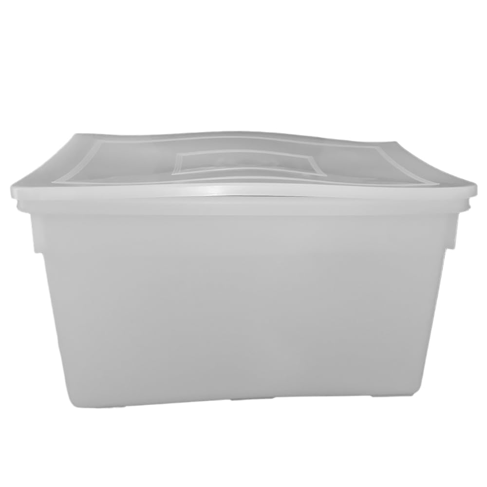 Contenitore rettangolare 75 litri con coperchio Idoneo al contatto alimentare Cesta CASSA bianca L 62x P45x 35h