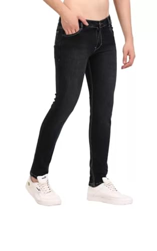 Image of Slim Fit Stretch Jeans for Men, Black