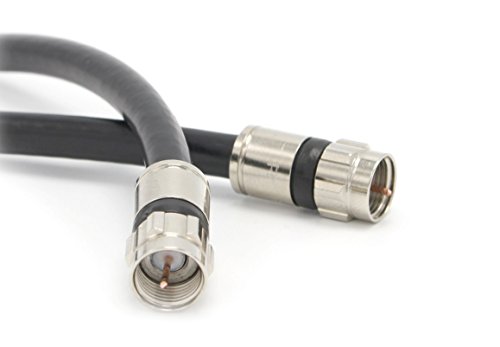 30' Feet, Black Rg6 Coaxial Cable (Coax Cable) With Weather Proof Connectors, F81 / Rf, Digital Coax - Av, Cable Tv, Antenna, And Satellite, Cl2 Rated, 30 Foot #TOP1