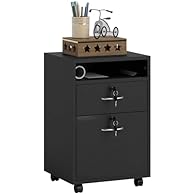 Lots of storage: Features a shelf, a large office drawer and door cabinet, this office storage cabinet with two keys provides lots of space for paper reams, ink cartridge, books, folders and other office suppliers. Mobile: The under desk drawer makes...