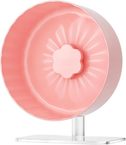 Vilom スターライトホイール ハムスター回し車 静音タイプ 無音設計 透明クリアで安定感 走りやすくストレス解消に最適 ゴールデンハムスター・ドワーフハムスター・シマリス・デグーなど小動物用 (ピンク26cm)