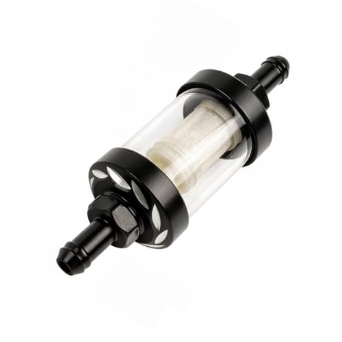 8MM Benzinfilter Motorrad Ersatz Motorrad Kraftstofffilter Kraftstofffilter Benzinfilter Aluminium Massive Metallausführung für Motorräder Universal Benzinfilte Ölfilter(Schwarz)