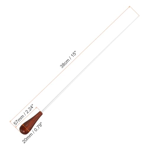PATIKIL 38cm/15Inch Music Conductor Baton,2Pcs Orchestra Baton Wood Handle for Singing Leader Music Director Purplish red - Image 2