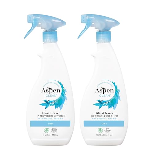 AspenClean Glass Spray Cleaner, Streak-Free, Non-Toxic, EWG Verified, Pack of 2