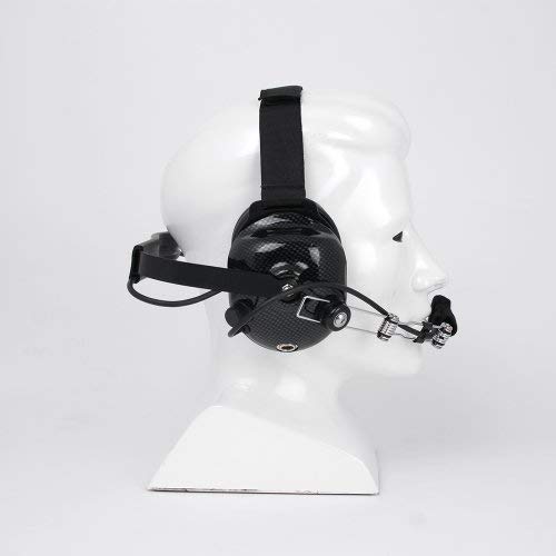 Rugged Behind The Head Headset For Racing Radios Electronics Communications – Features Volume Control Knob 3.5Mm 5-Pin Input Jack And Push To Talk (Carbon Fiber) #TOP6