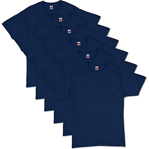 Hanes Men's ComfortSoft Short Sleeve T-Shirt (6 Pack), Navy, 3XL