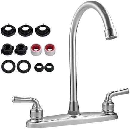 Amazon.com: Gasedin RV Kitchen Faucet, Two Handle High Arch Kitchen ...