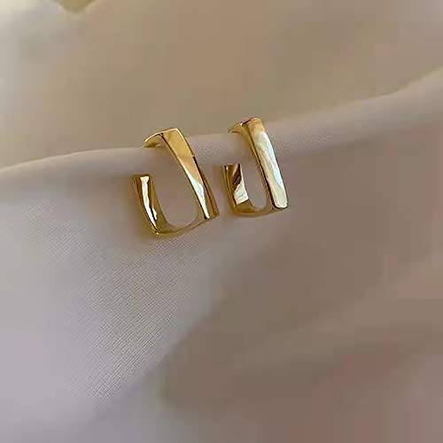 Surrounded Forest Square Hoop Earrings 18K Gold Plated Stainless Steel Simple Square Open Hoop Earrings For Women And Girls 0.5In #TOP5