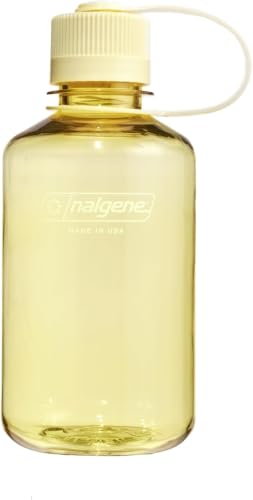 Image of Nalgene 16 oz Narrow Mouth Water Bottle | Slim Cup Holder Size, BPA-Free, Durable & Leak Proof, Lightweight Travel Bottle, Butter (Pack of 6)