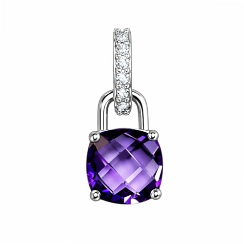 Pendentif cadenas en argent 925 et pierres précieuses naturelles d'exception