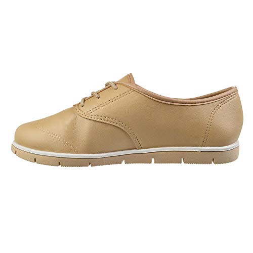 Sapato Oxford Moleca Sardenha Bege Feminino