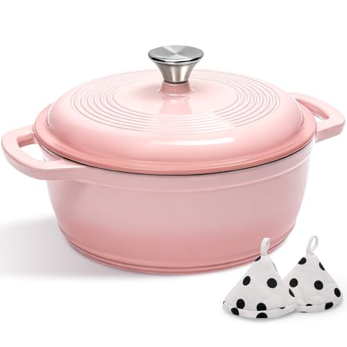 AIVIKI 5QT Enameled Cast Iron Dutch Oven with Lid